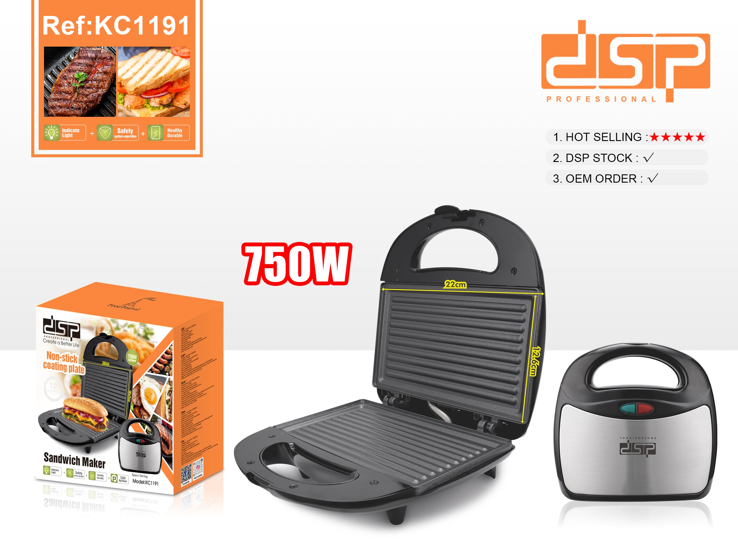 KC1191 Sandwich Maker