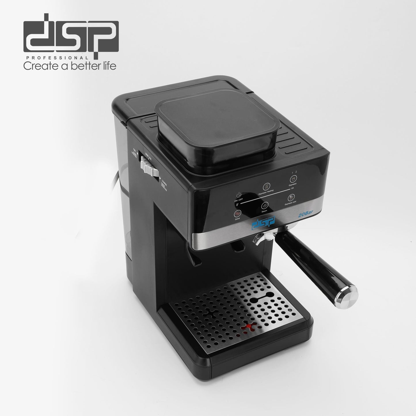 Dsp espresso machine with grinder and steam pipe KA3123