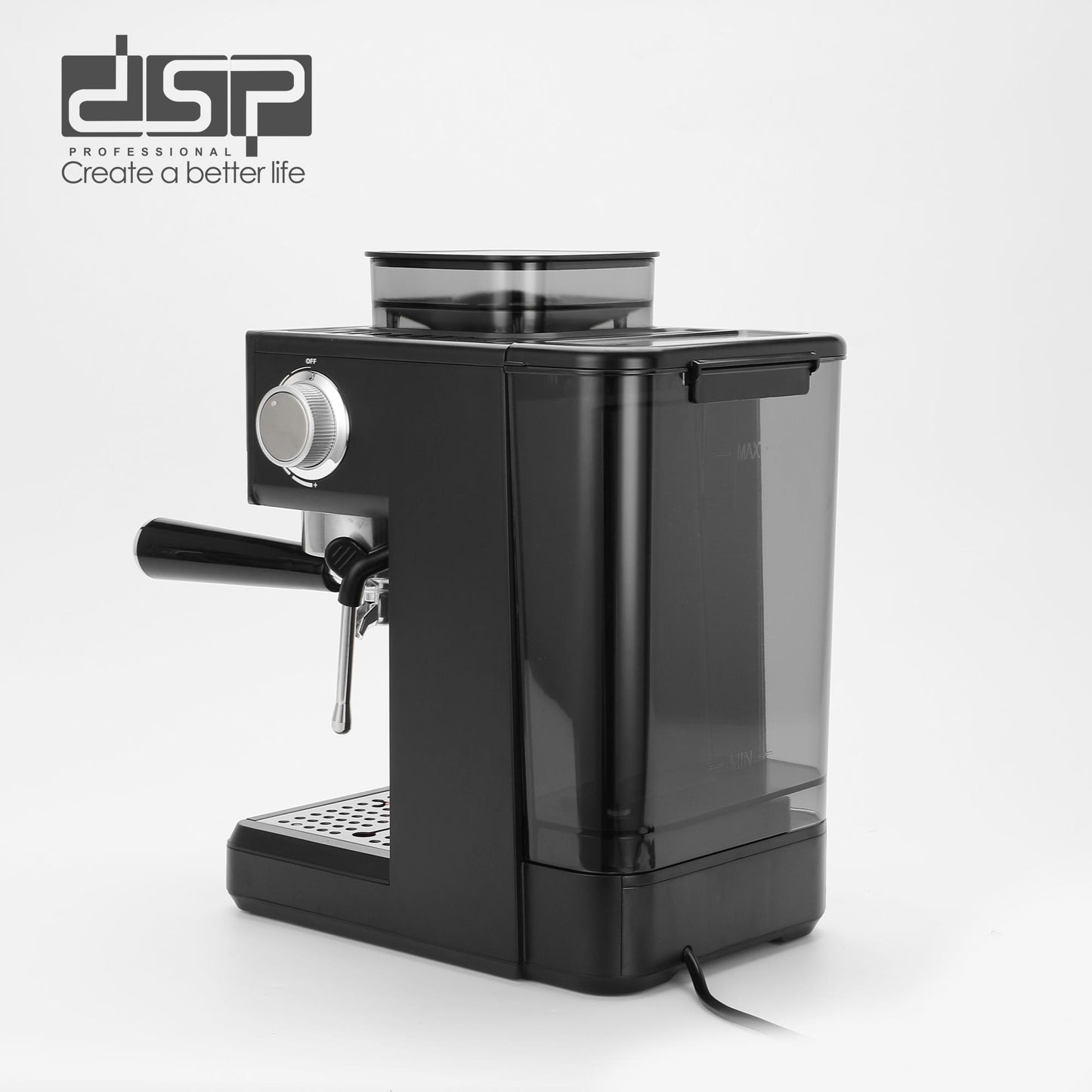 Dsp espresso machine with grinder and steam pipe KA3123
