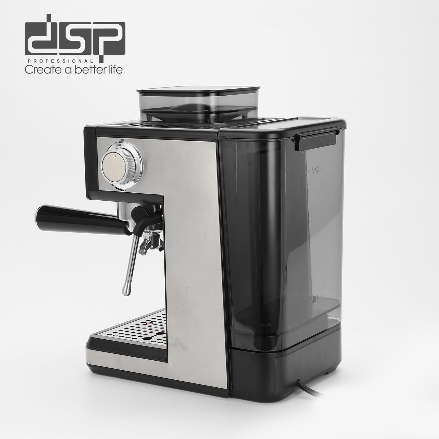 Dsp espresso machine with grinder and steam pipe KA3125