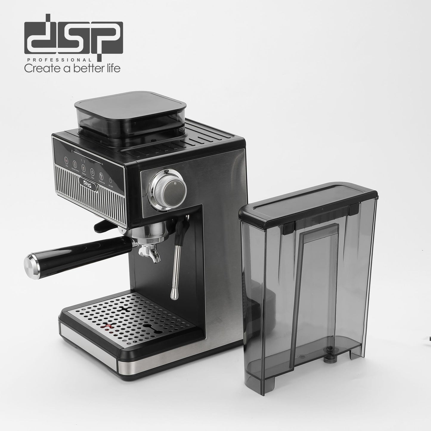 Dsp espresso machine with grinder and steam pipe KA3125