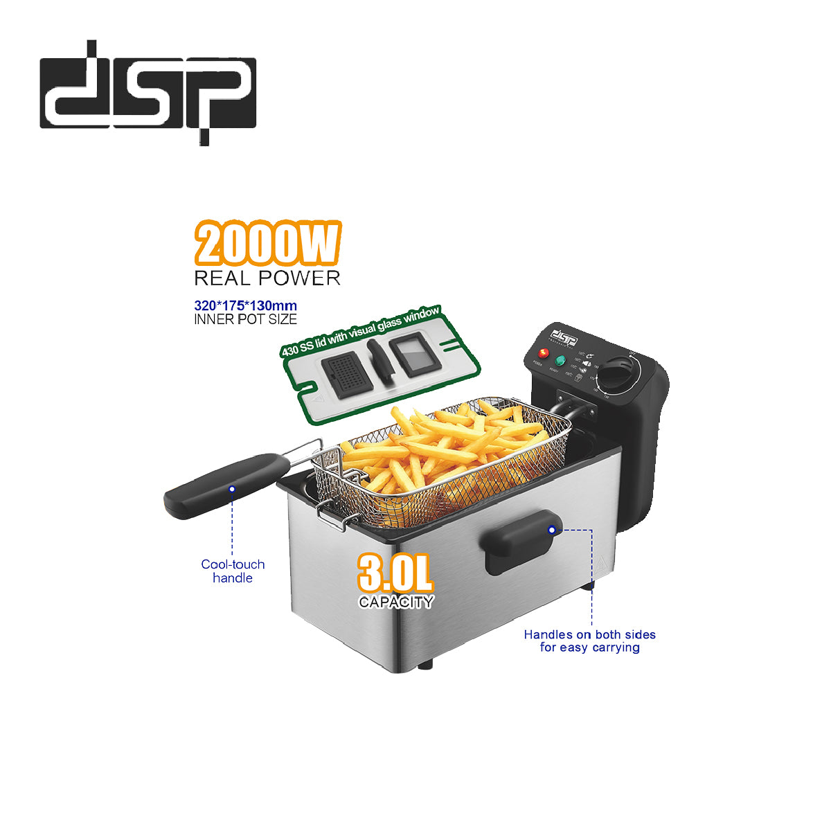 KB2204 DSP مقلاة كهربائية قوية