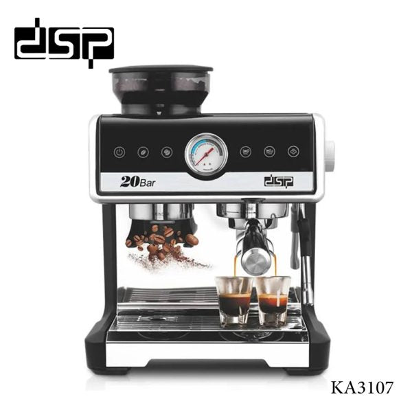 ماكينة إسبريسو 2×1 بطاحونة مدمجة – 20 بار – 2250 وات – DSP KA3107