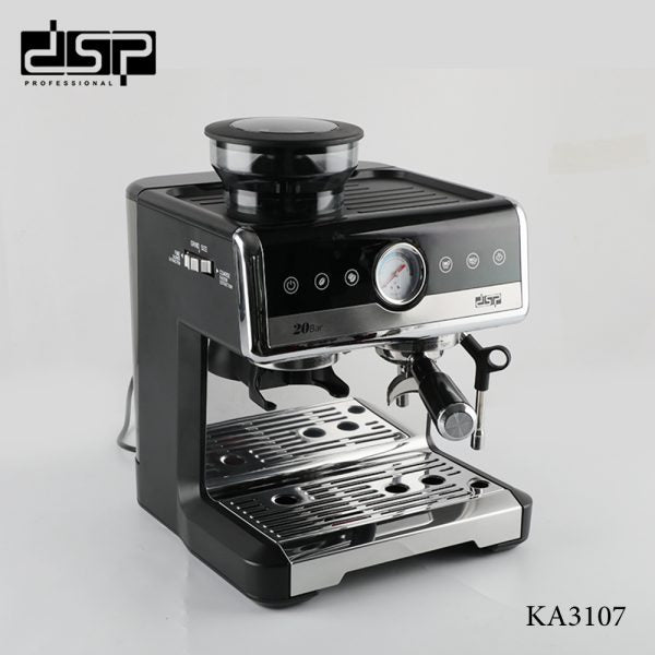 ماكينة إسبريسو 2×1 بطاحونة مدمجة – 20 بار – 2250 وات – DSP KA3107