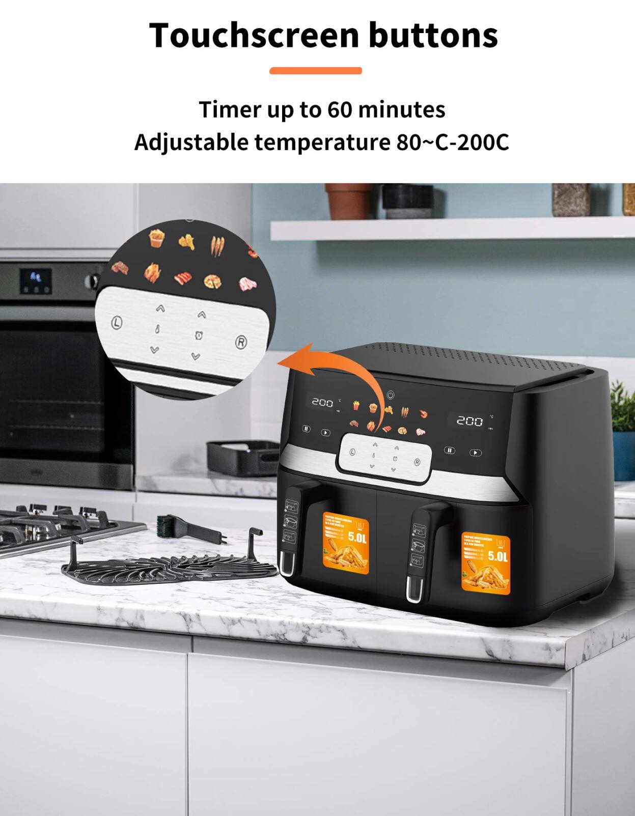 DSP- Air Fryer Dual Basket 3400 watt