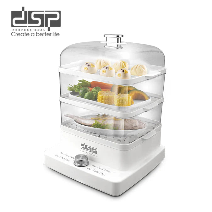 جهاز طهي بالبخار كهربائي DSP KA5015 – 1200 وات بـ 3 طبقات وسعة كبيرة