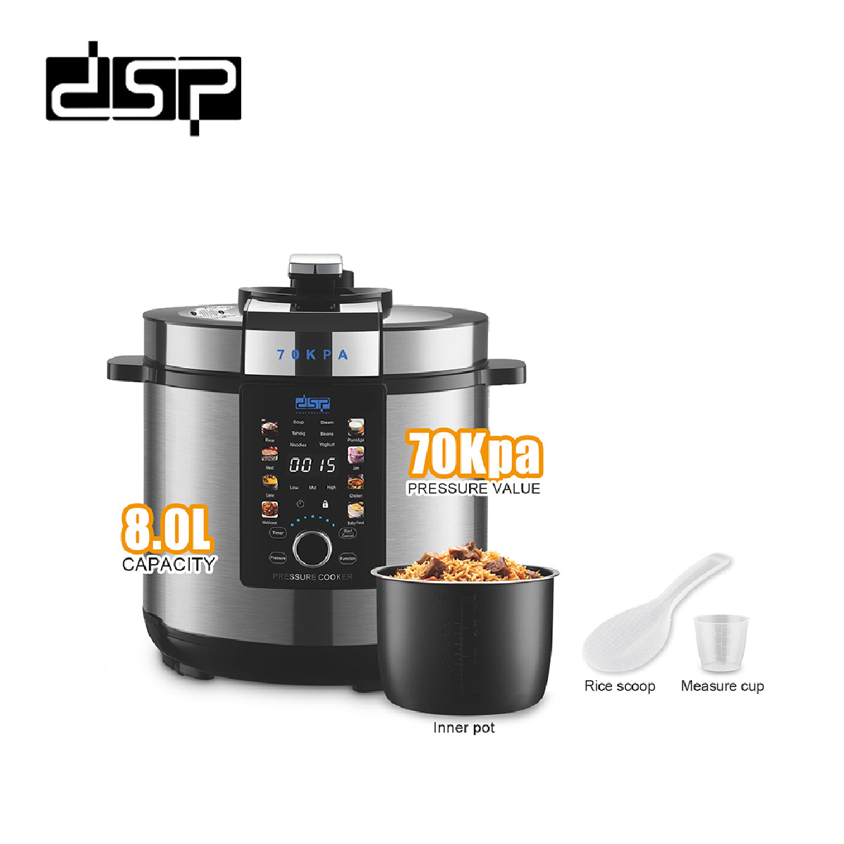 حلة ضغط كهربائية DSP kb5037 متعددة الوظائف 8 لتر – 1350 وات