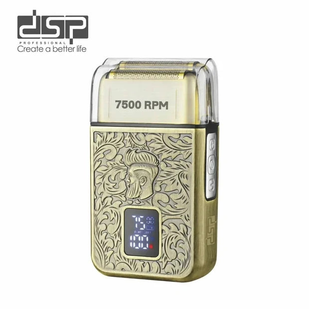 ماكينة تنعيم الذقن والرأس بتصميم محفور وشاشة LCD وبطارية ساعتين DSP 60589