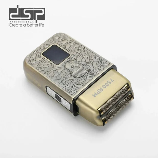 ماكينة تنعيم الذقن والرأس بتصميم محفور وشاشة LCD وبطارية ساعتين DSP 60589