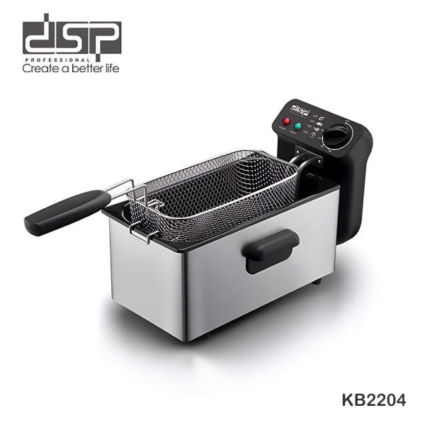 قلايه زيت عميقة DSP KB2204 سعة 3.0 لتر من الفولاذ المقاوم للصدأ