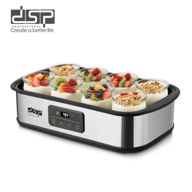 ماكينة عمل الزبادي DSP – 25 وات – سعة 1.44 لتر – 8 أكواب – تحكم رقمي – موديل KA4015