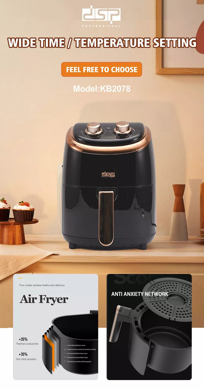 DSP Healthy Non-Stick Air Fryer Without Oil 1200 W 3.5 L