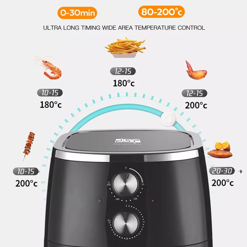 DSP Healthy Non-Stick Double Handle Automatic Air Fryer 5.5 L - 1500W