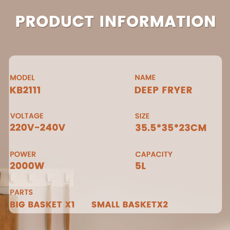 DSP Stainless Steel Tank Fryer 220V 5 L - 2000 W