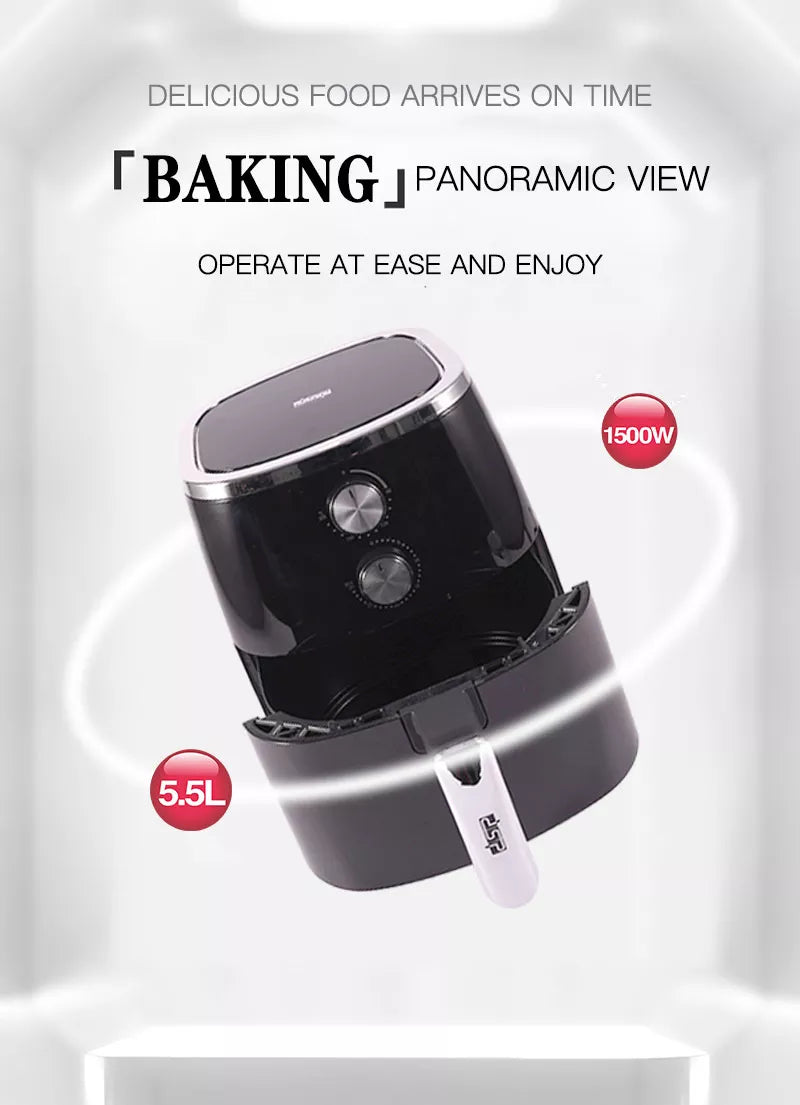 DSP Healthy Non-Stick Double Handle Automatic Air Fryer 5.5 L - 1500W