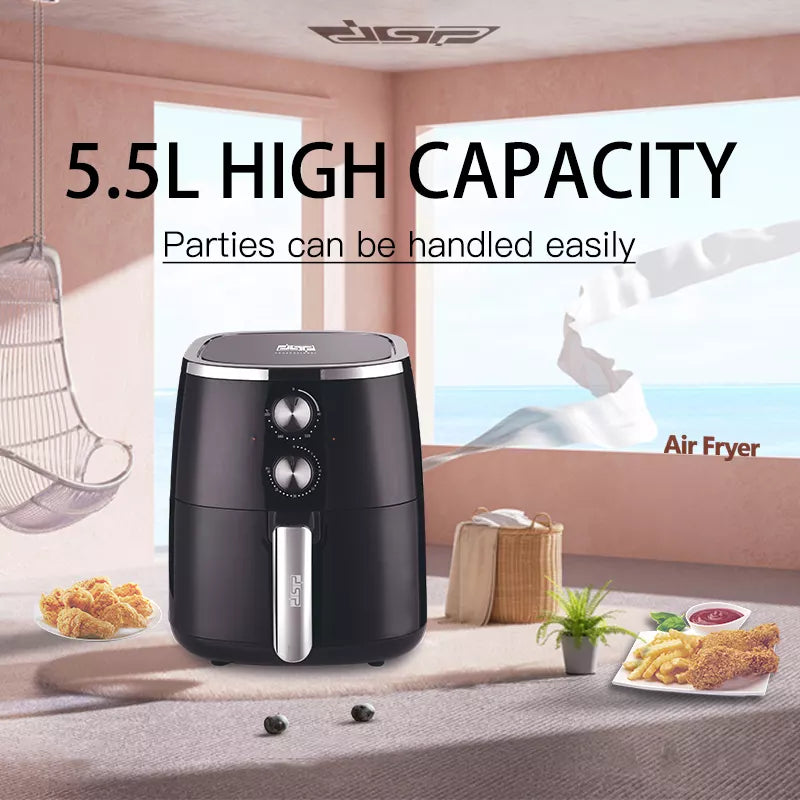 DSP Healthy Non-Stick Double Handle Automatic Air Fryer 5.5 L - 1500W