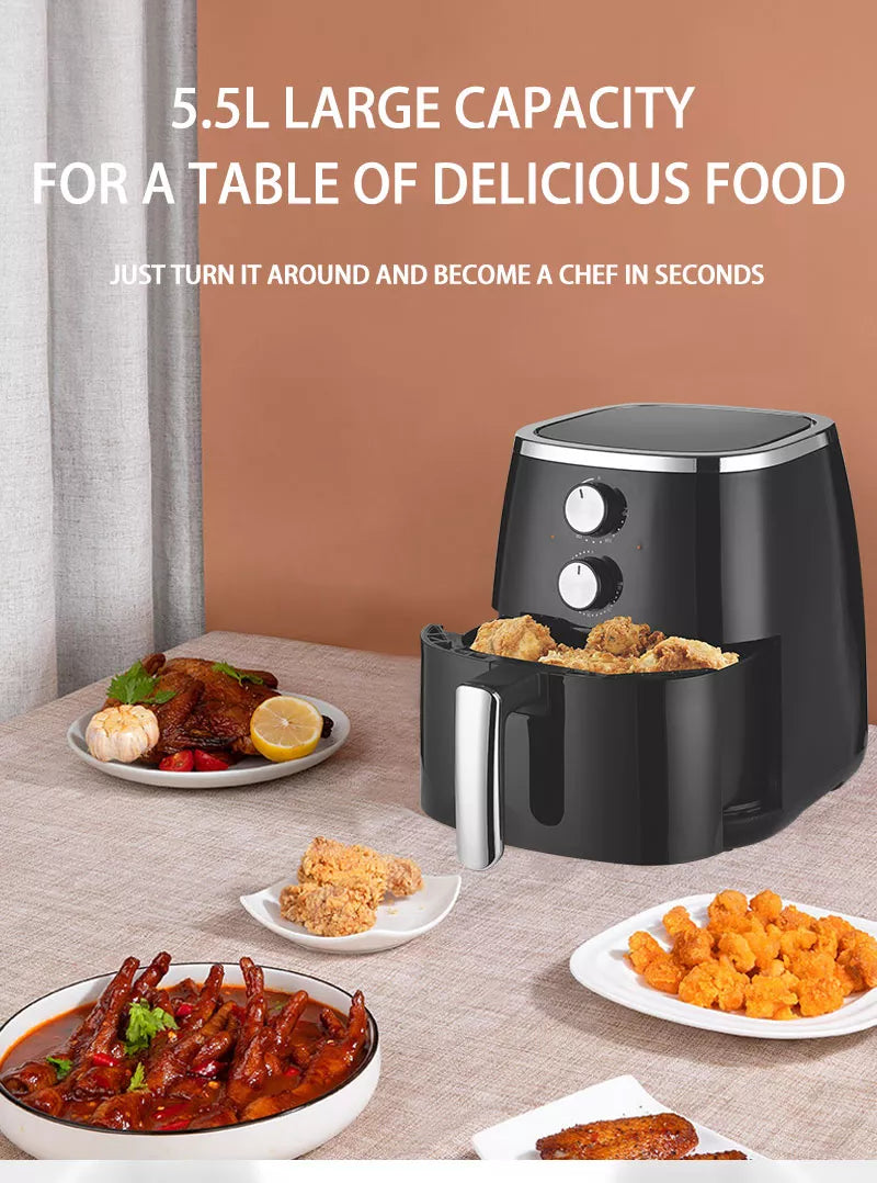 DSP Healthy Non-Stick Double Handle Automatic Air Fryer 5.5 L - 1500W