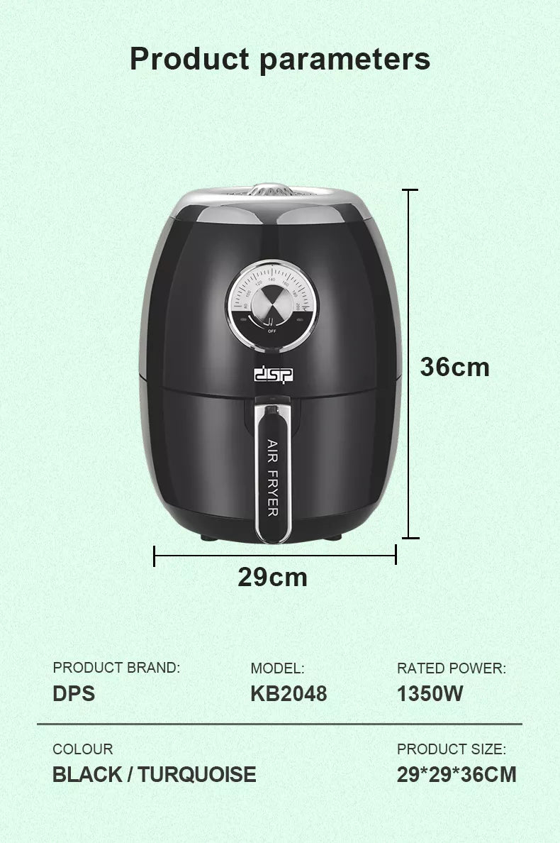 DSP Healthy Non-Stick Air Fryer Without Oil 3.0 L - 1350W