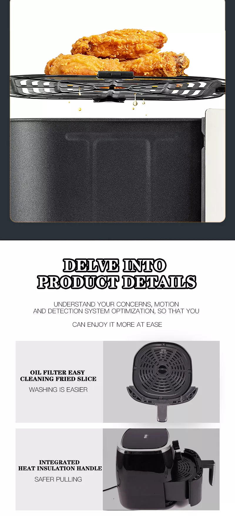 DSP Healthy Non-Stick Double Handle Automatic Air Fryer 5.5 L - 1500W