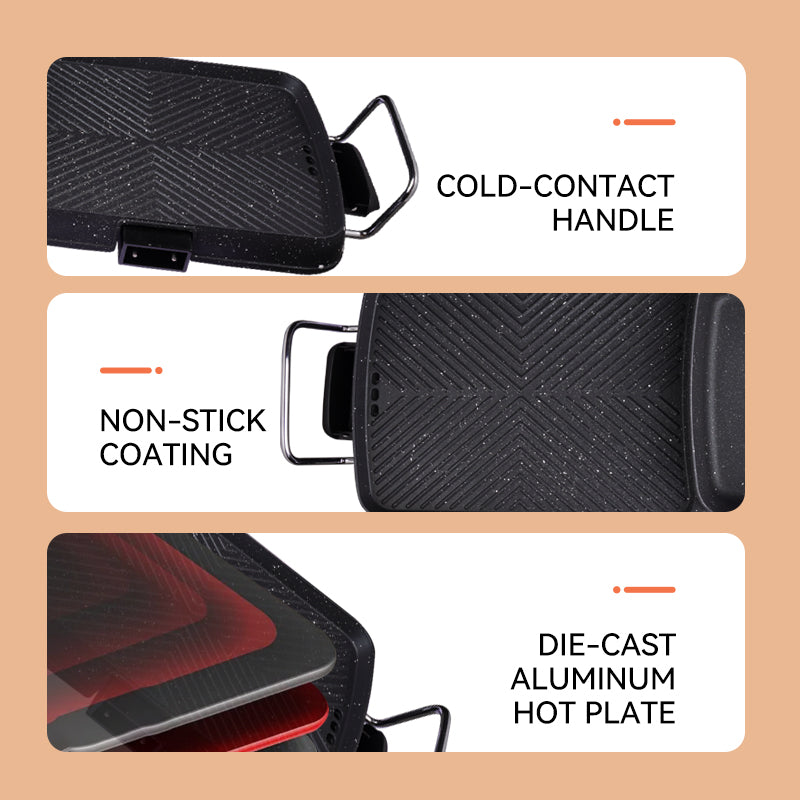 DSP 2 in 1 BBQ Electric Grill for Non-Stick 2500W