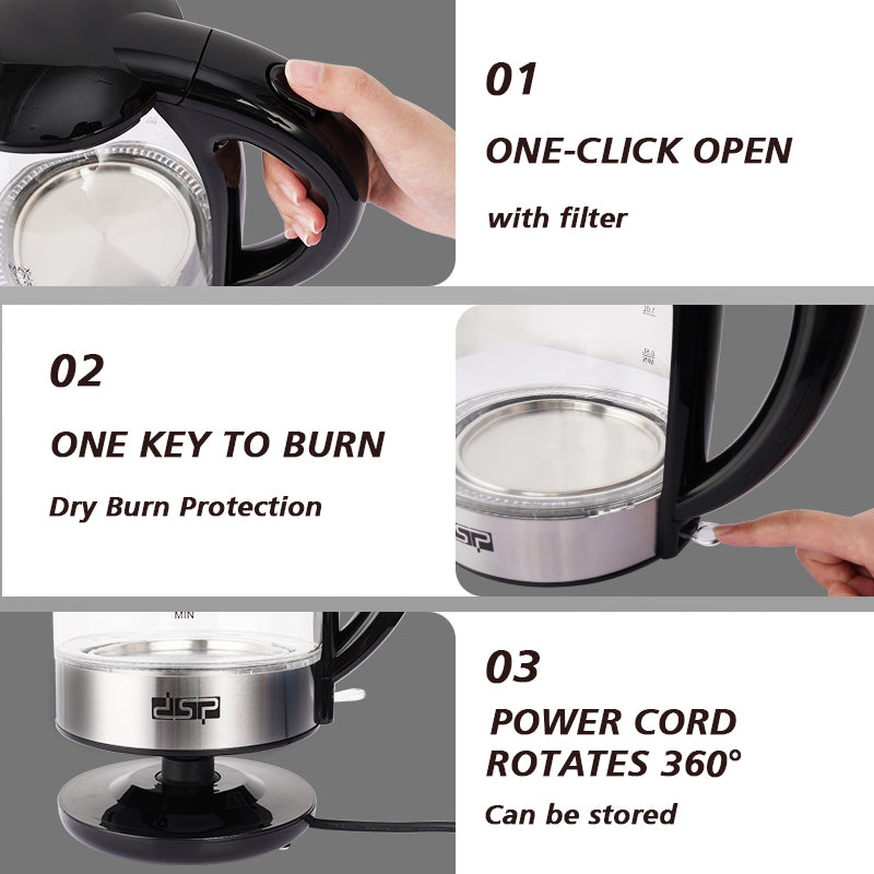 DSP Electric Kettle Electric 1.7 L  1850 W