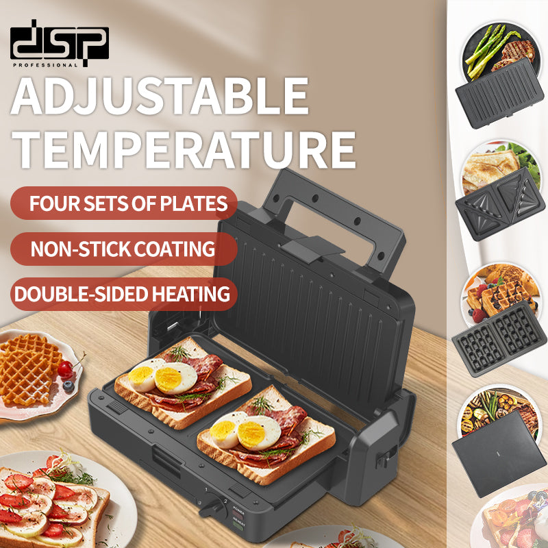 4 in 1 DSP Waffle - Sandwich Maker 1200 W-open 180"