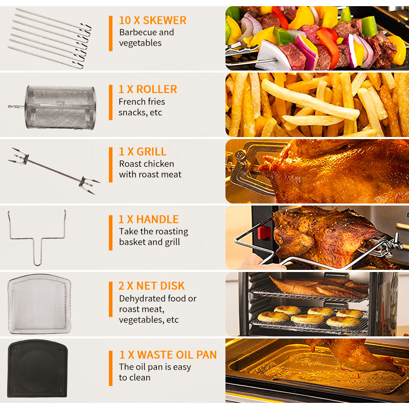 DSP Large Capacity Touch Screen Electric Air Fryer 14L - 1800 W