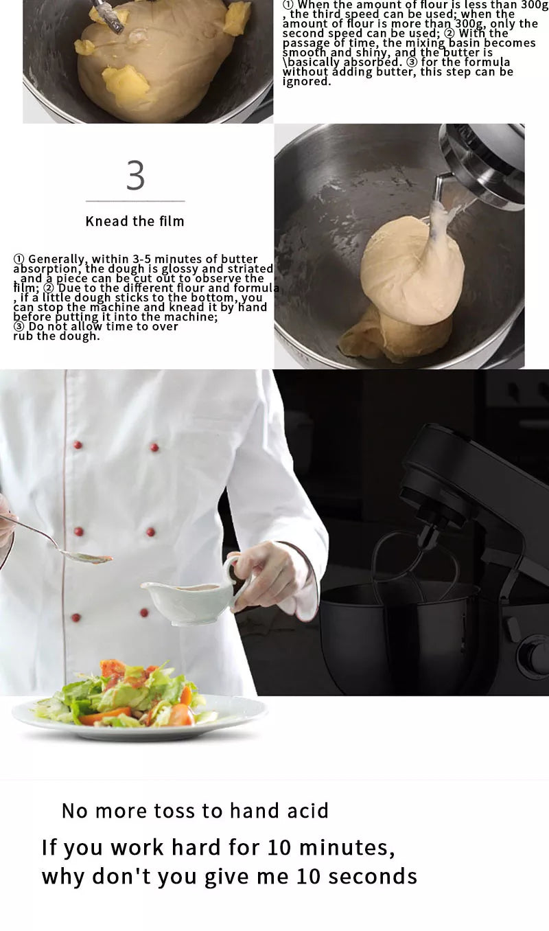 DSP 3 IN 1 Stand Mixer 6.5 L 1200 W ( Full Body Stainless Steel )